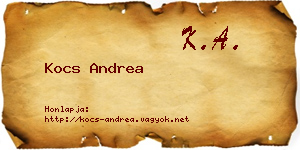 Kocs Andrea névjegykártya