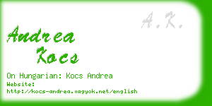 andrea kocs business card